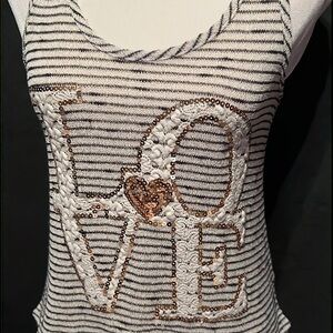 La Banga LOVE Sequin Crochet Top